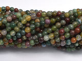 Indian Agate Beads, Fancy Jasper Beads, 4mm Round Beads-BeadDirect