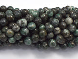 Pyrite in Green Jade, 8mm (8.5mm) Round