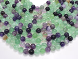 Fluorite Beads, Rainbow Fluorite, 10mm (9.8mm) Round-BeadDirect