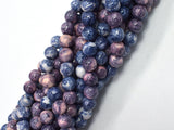 Rain Flower Stone, Blue & Purple, 8mm (8.5mm) Round-BeadDirect