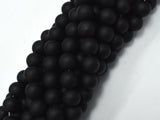 Matte Black Stone, 10mm Round Beads