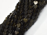Golden Obsidian, 6mm Heart-BeadDirect