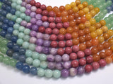 Mixed Stone, Rhodonite, Amazonite, Aventurine, Lepidolite, 8mm (8.6mm)-BeadDirect
