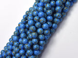 Howlite Turquoise - Blue with Gold Line, 8mm (8.3mm)-BeadDirect