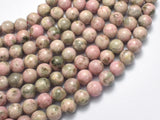 Peruvian Rhodonite, 8mm (8.8mm) Round-BeadDirect