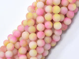 Matte Jade - Pink & Yellow, 8mm Round-BeadDirect