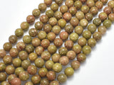 Chinese Unakite Beads, Round, 8mm-BeadDirect