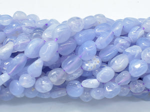 Blue Lace Agate, Blue Chalcedony, Approx 6x8mm Nugget Beads-Gems: Nugget,Chips,Drop-BeadDirect