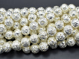 Lava-Silver Plated, 10mm (10.5mm) Round Beads-Gems: Round & Faceted-BeadDirect