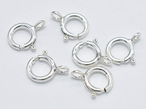 10pcs 925 Sterling Silver Spring Ring Clasp-Gems: Round & Faceted-BeadDirect