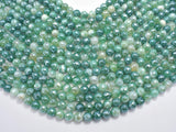 Mystic Coated Banded Agate-Green, 8mm Faceted Round-Agate: Round & Faceted-BeadDirect