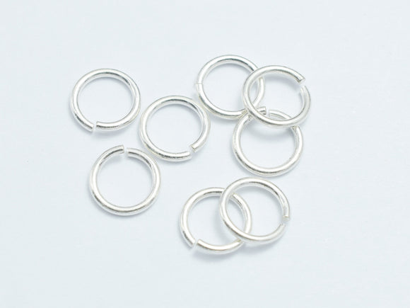 20pcs 925 Sterling Silver Opened Jump Ring, 6mm-BeadDirect