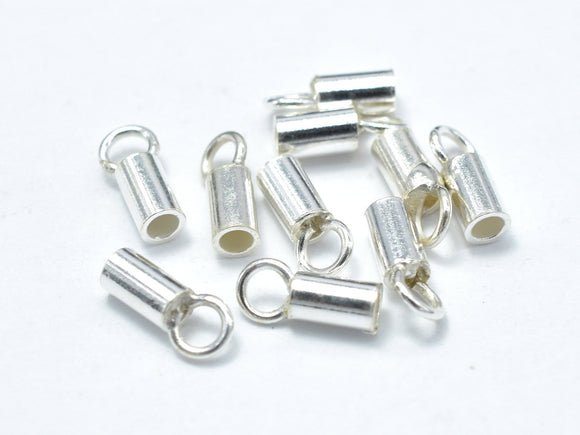 20pcs 925 Sterling Silver End Cap, 6.5x2mm-Metal Findings & Charms-BeadDirect