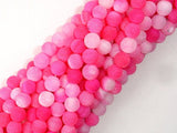 Frosted Matte Agate Beads-Pink, 6mm Round Beads-Agate: Round & Faceted-BeadDirect