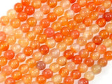 Carnelian Beads, Orange, 6mm (6.4mm) Round Beads-Gems: Round & Faceted-BeadDirect