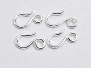 6pcs 925 Sterling Silver S Clasps, S Hook Clasp Connector, S Clasps, 12x7mm-Metal Findings & Charms-BeadDirect