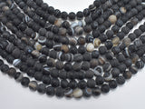 Matte Banded Agate Beads, 8mm Round Beads-Agate: Round & Faceted-BeadDirect