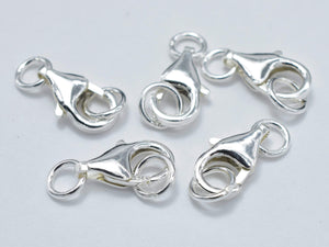 4pcs 925 Sterling Silver Lobster Claw Clasp, 9x5mm-Metal Findings & Charms-BeadDirect