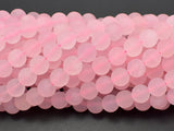 Matte Rose Quartz Beads, 8mm (8.4mm) Round beads-Gems: Round & Faceted-BeadDirect