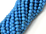 Howlite Turquoise Beads, Blue, 6mm Round Beads-Gems: Round & Faceted-BeadDirect