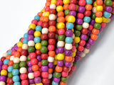 Howlite Beads, Multicolored, 4mm, 13.5 Inch-Gems: Round & Faceted-BeadDirect