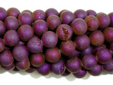 Druzy Agate Beads, Purple Geode Beads, 8mm (8.5 mm) Round Beads-Agate: Round & Faceted-BeadDirect
