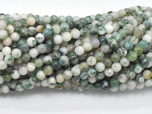 Tree Agate Beads, 4mm Round Beads-BeadDirect