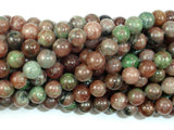 Red Green Garnet, 8mm Round Beads-BeadDirect