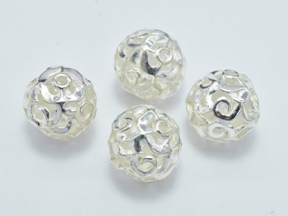 2pcs 9mm 925 Sterling Silver Beads, 9mm Filigree Round Beads-Metal Findings & Charms-BeadDirect