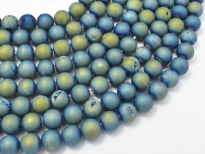 Druzy Agate Beads, Blue Geode Beads, Approx 8 mm(8.4mm) Round-Agate: Round & Faceted-BeadDirect