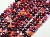 Banded Agate Beads, Red & White, 6mm Round-Agate: Round & Faceted-BeadDirect