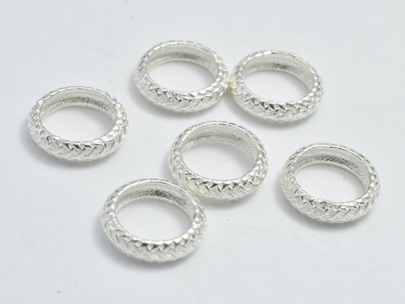 10pcs 925 Sterling Silver Beads, 8mm Rondelle Beads, Big Hole Spacer Beads, 8x2.1mm Hole 5.8mm-BeadDirect