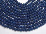 Dark Blue Lava Beads, Round, 8mm (8.5mm)-BeadDirect