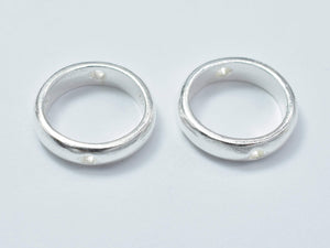 2pcs 925 Sterling Silver Circle Bead Frames, 10.8mm-Metal Findings & Charms-BeadDirect