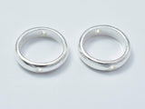 2pcs 925 Sterling Silver Circle Bead Frames, 10.8mm-Metal Findings & Charms-BeadDirect