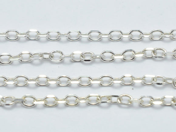 1foot 925 Sterling Silver Chain, Oval Chain-Metal Findings & Charms-BeadDirect