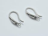 4pcs 925 Sterling Silver Earwire-Antique Silver, Earring Hook, Fishhook-Metal Findings & Charms-BeadDirect