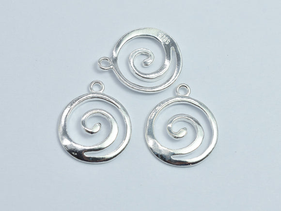2pcs 925 Sterling Silver Coin Charms, 12mm-BeadDirect