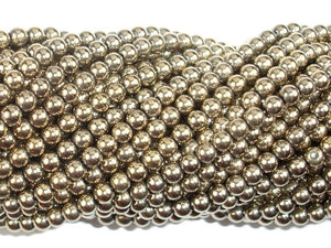 Hematite Beads-Light Gold, 4mm Round Beads-Gems: Round & Faceted-BeadDirect