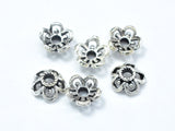 10pcs 925 Sterling Silver Bead Caps-Antique Silver, 5.5x2.4mm Flower Bead Caps-Metal Findings & Charms-BeadDirect