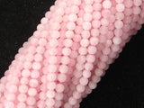 Matte Rose Quartz Beads, 4mm Round beads-Gems: Round & Faceted-BeadDirect