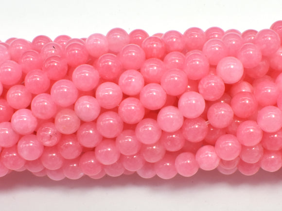 Jade Beads-Pink, 6mm Round Beads-BeadDirect