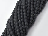 Matte Black Onyx, 6mm Round beads-Gems: Round & Faceted-BeadDirect