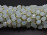 Blue Chalcedony Agate Beads, 8mm Faceted Prism Double Point Cut-Gems: Round & Faceted-BeadDirect