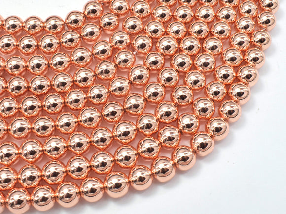 Hematite Beads-Rose Gold, 8mm Round-Gems: Round & Faceted-BeadDirect