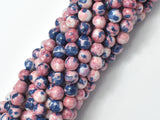 Rain Flower Stone, Pink, Gray, 6mm Round Beads-Gems: Round & Faceted-BeadDirect