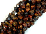 Red Tiger Eye, 8mm Star Cut Faceted Round-Gems: Round & Faceted-BeadDirect