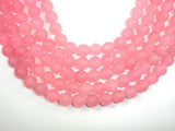 Matte Red Dyed Jade Beads, 10mm Faceted Round Beads-Gems: Round & Faceted-BeadDirect