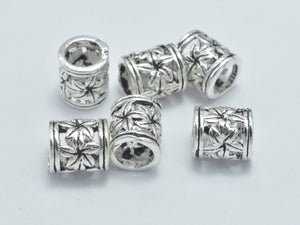 4pcs 925 Sterling Silver Beads-Antique Silver, 5.6x6.4mm Tube Beads-Metal Findings & Charms-BeadDirect