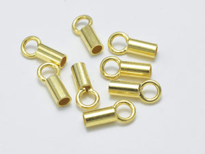 20pcs 24K Gold Vermeil Cord End Cap, 925 Sterling Silver Cord End Cap, 6.5x2mm-Metal Findings & Charms-BeadDirect